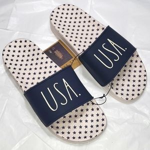 Rae Dunn USA graphic Slides Size 9 New